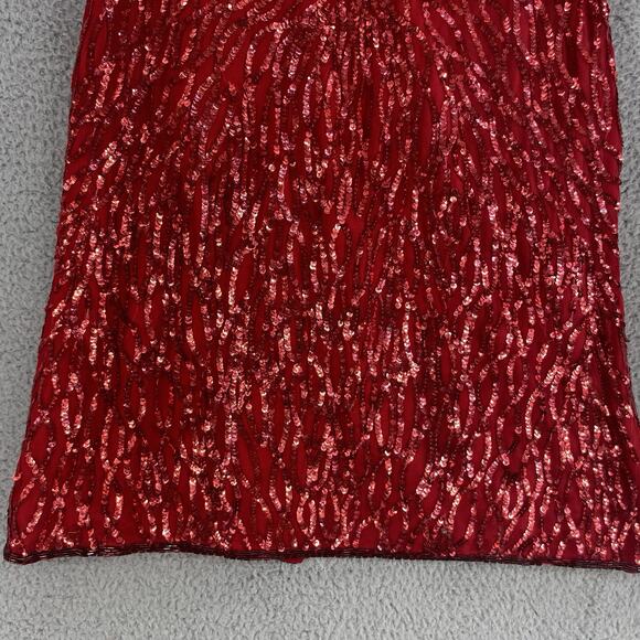 Vtg Scala dress Sequin Sz XL Silk Red Formal Evening Party Glam 90s Milan Paris - Picture 12 of 14